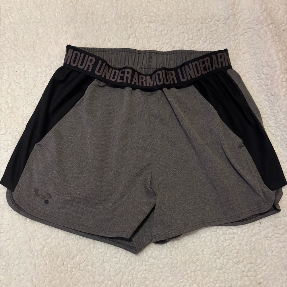 Under Armour Women's Athletic Shorts in Gray and Black